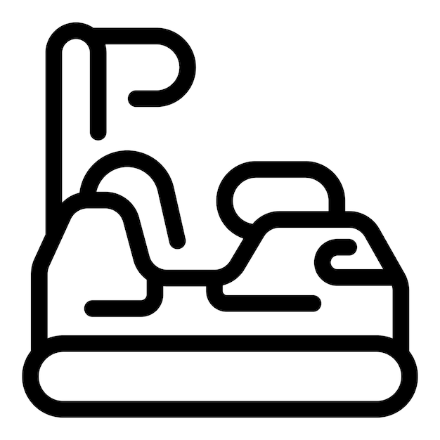 Icono de un coche de parachoques esperando a los pasajeros para disfrutar del paseo