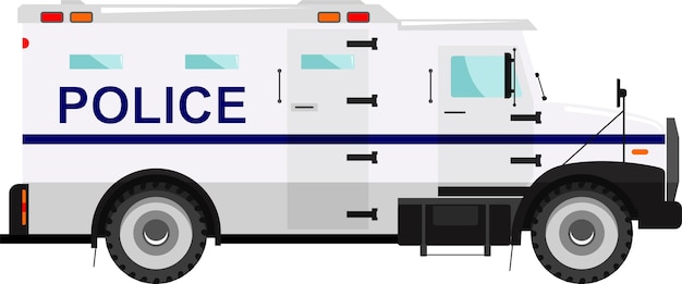 Vector icono de coche de policía blindado en ilustración vectorial de estilo plano