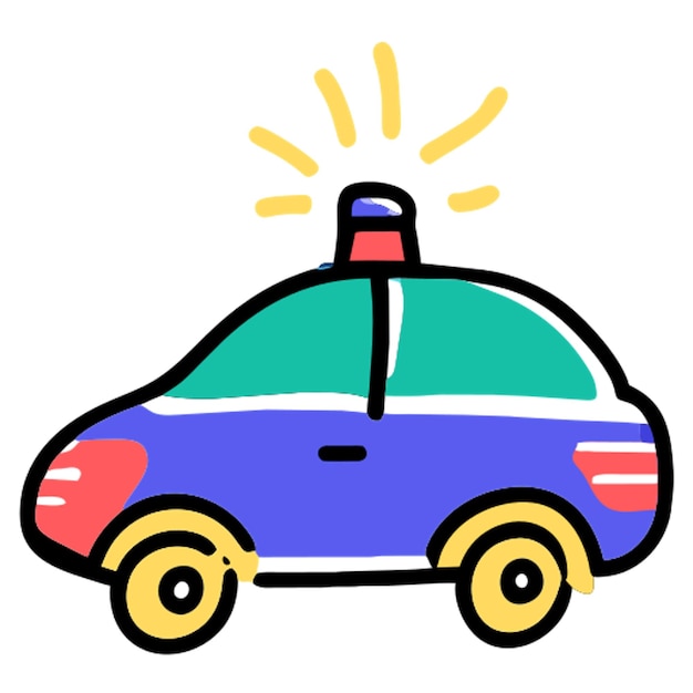 El icono del coche de la policía es un relleno offset.