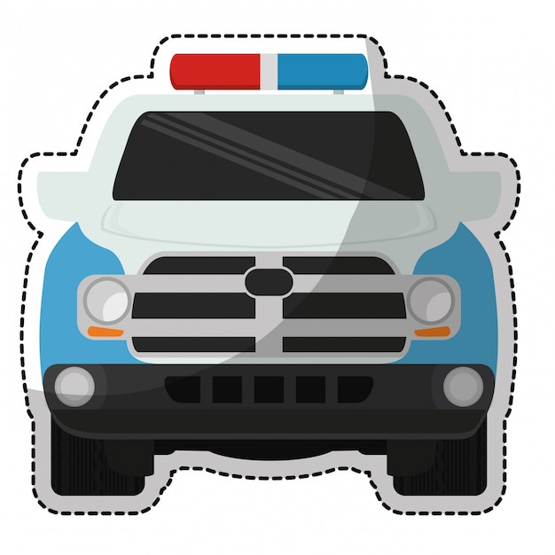 Vector icono de coche de policía