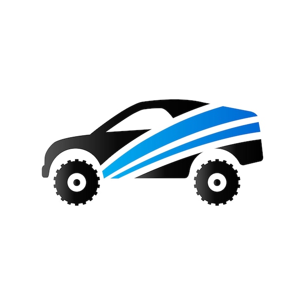 Icono de coche de rally en color de tono dúo Competición de campeonato de carreras