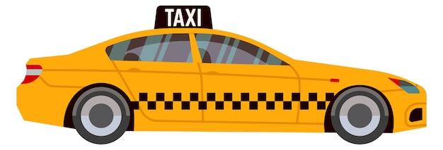 Vector icono de coche de taxi amarillo americano transporte de pasajeros