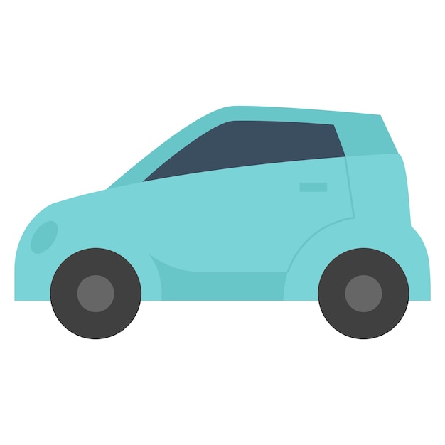 Vector icono de coche verde en estilo de color plano