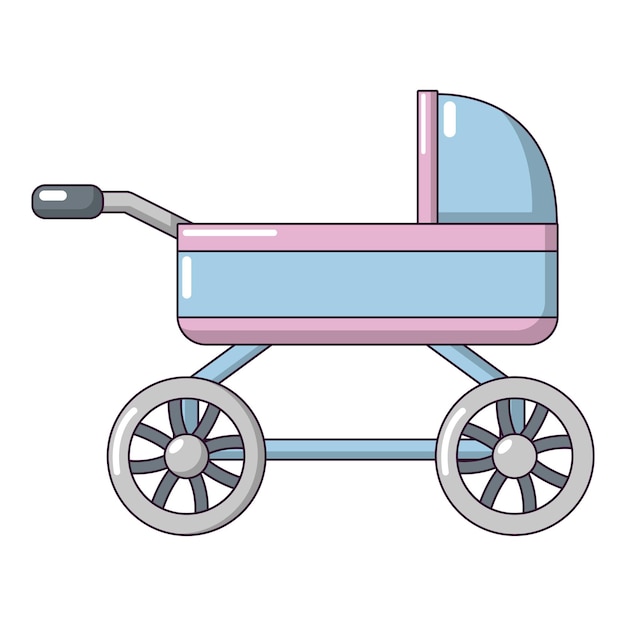 Icono de cochecito de bebé Ilustración de dibujos animados de icono de vector de cochecito de bebé para web