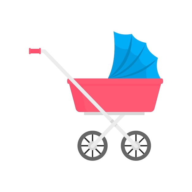 Icono de cochecito de bebé Ilustración plana del icono de vector de cochecito de bebé para diseño web