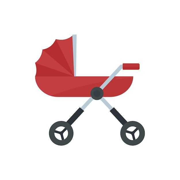 Icono de cochecito de bebé Ilustración plana del icono vectorial de cocheco de bebé para diseño web