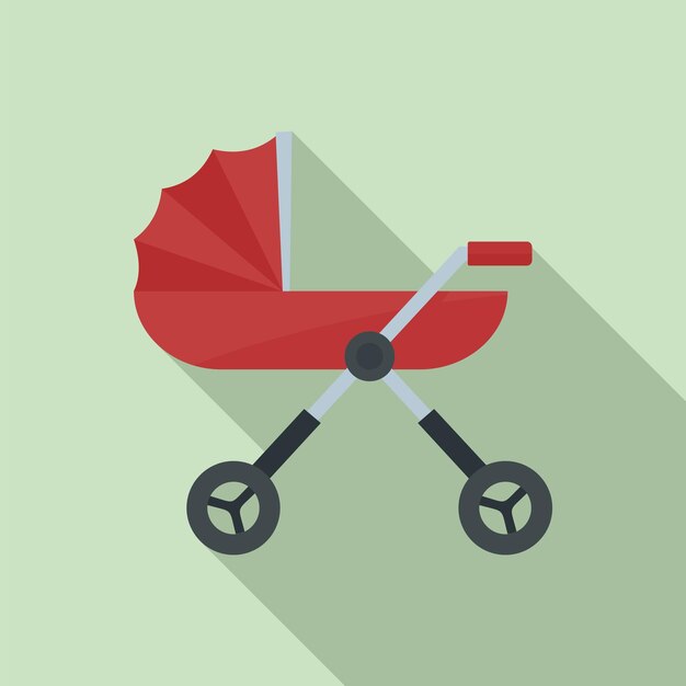 Icono de cochecito de bebé Ilustración plana del icono vectorial de cocheco de bebé para diseño web