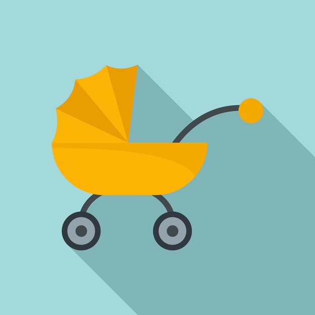 Icono de cochecito de bebé Ilustración plana del icono vectorial de cocheco de bebé para diseño web