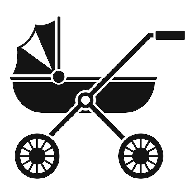 Icono de cochecito de bebé de marca Ilustración sencilla del icono vectorial de cocheco de bebé de empresa para diseño web aislado sobre fondo blanco