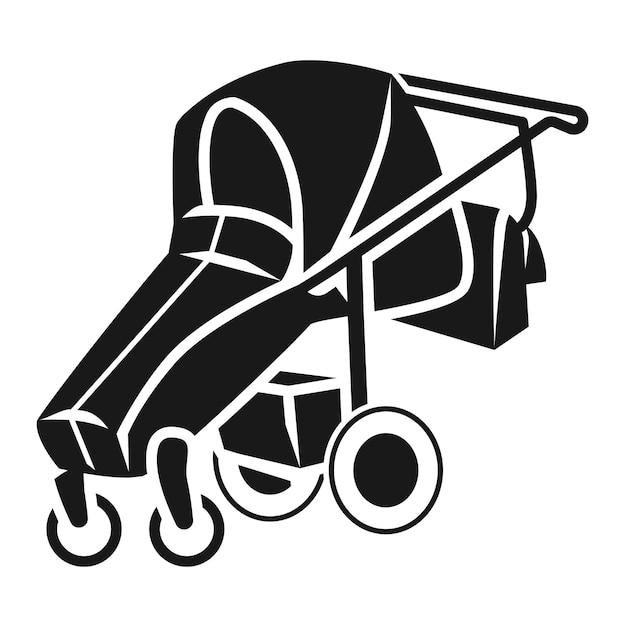 Icono de cochecito de bebé plegable Ilustración simple del icono de vector de cochecito de bebé plegable para diseño web aislado sobre fondo blanco