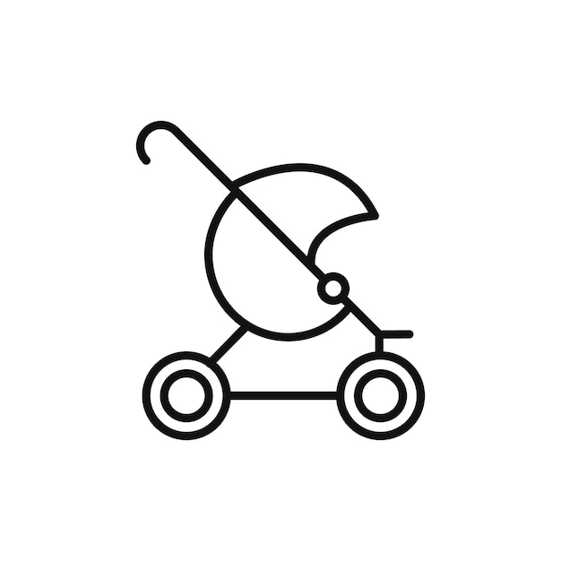 Icono de cochecito para correr Marca de símbolo en estilo Contorno