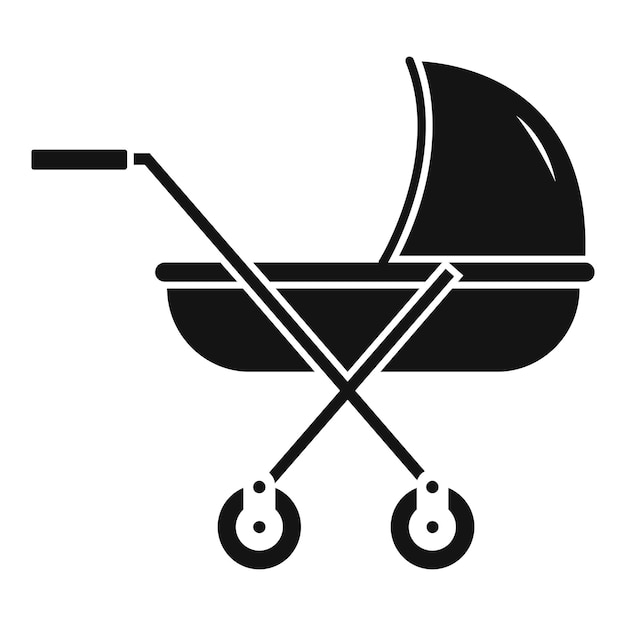 Icono de cochecito pequeño Ilustración simple de icono vectorial de cocheco pequeño para diseño web aislado en fondo blanco