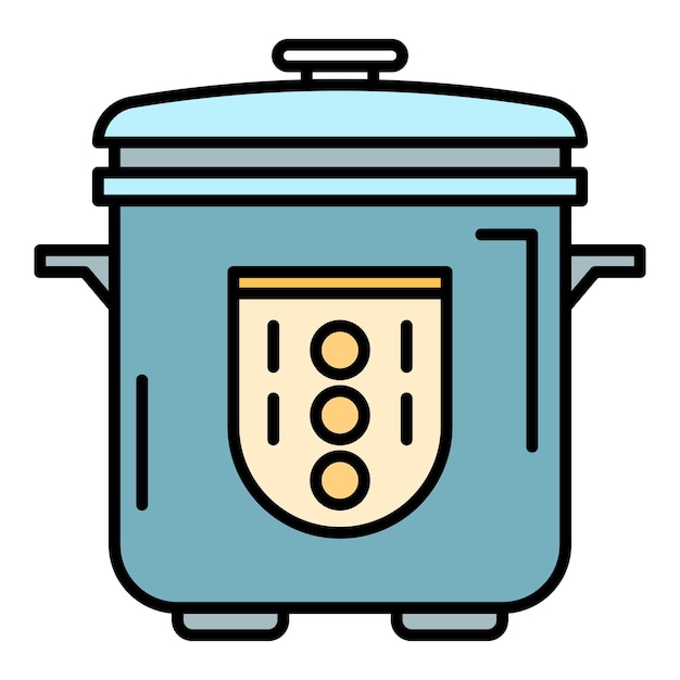 Icono de cocina automática Contorno de cocina automática vector icono color plano aislado en blanco