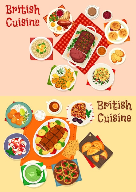 Ícono de la cocina británica del plato de desayuno y cena