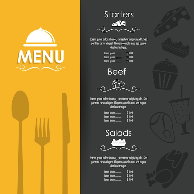 Icono de la cocina del restaurante de menú