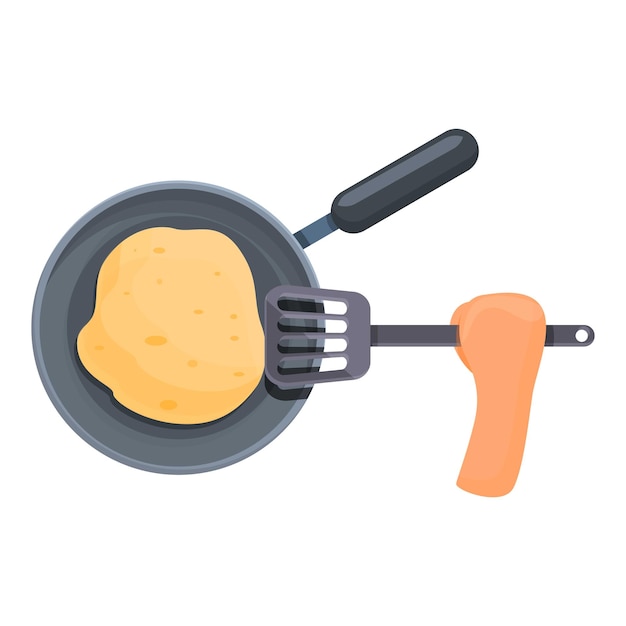 Icono de cocina de sartén Caricatura de icono vectorial de cocina desartén para diseño web aislado en fondo blanco