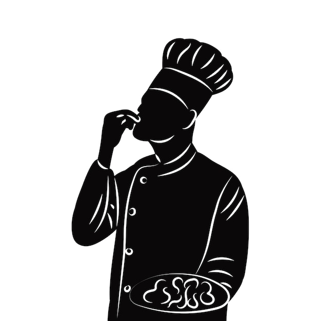 icono de cocina de silueta en el vector de fondo blanco