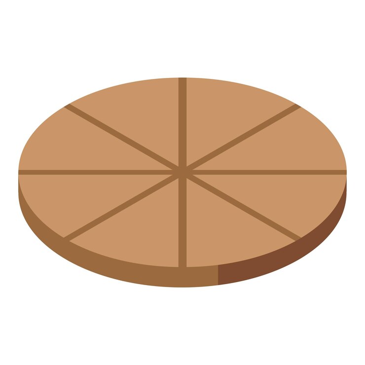 Vector el icono del cocinero de corte es un vector isométrico tabla de pizza tabla de madera