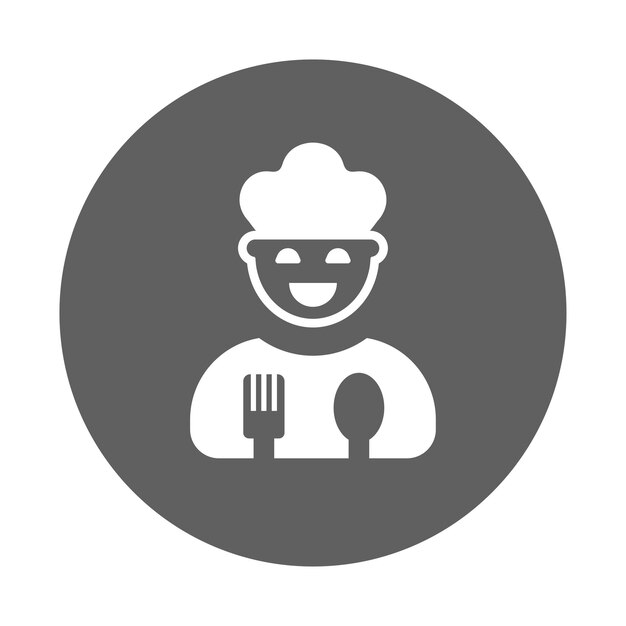 Icono de cocinero del delantal gráficos vectoriales grises