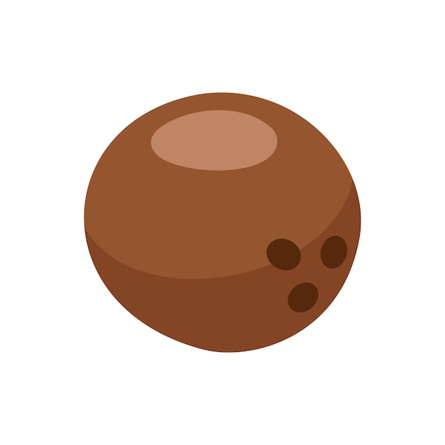 Icono de coco aislado en fondo blanco