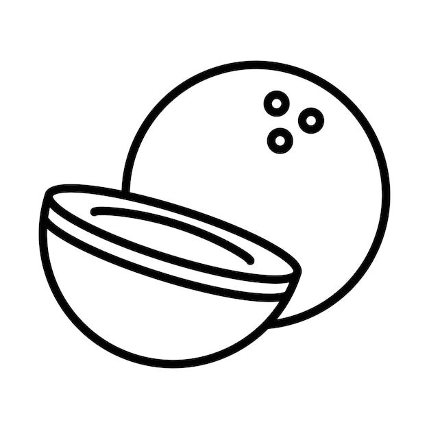 El icono del coco es un signo de conjunto de contornos.