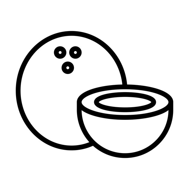 icono de coco en estilo de línea Ilustración vectorial