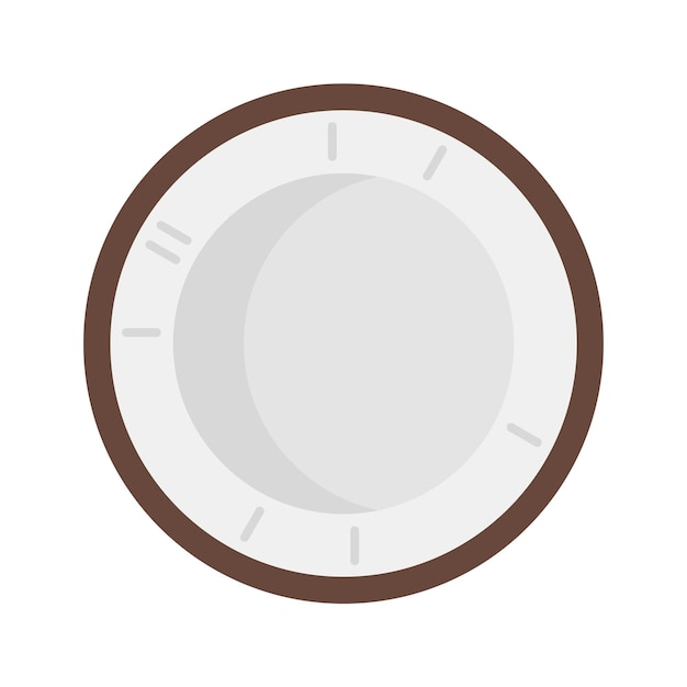 Icono de coco de vista superior Ilustración plana del icono de vector de coco de vista superior aislado sobre fondo blanco