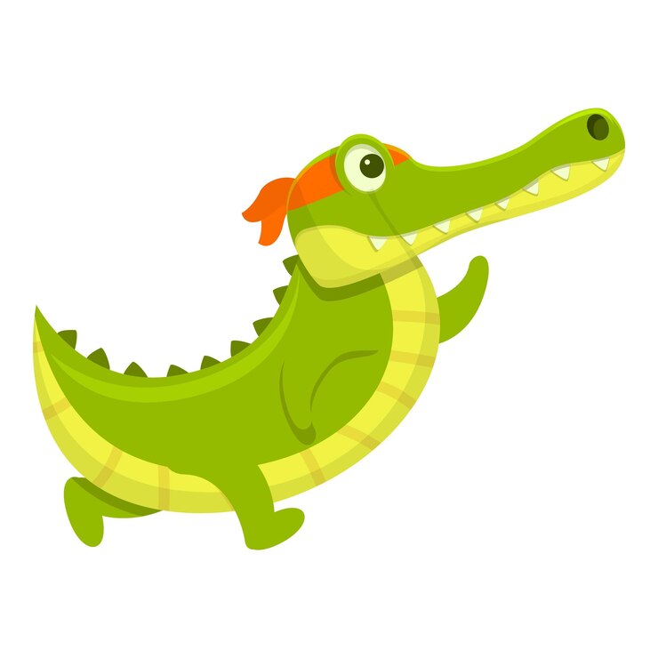 Vector icono de cocodrilo en ejecución icono vectorial de cocodril en ejecución para diseño web aislado en fondo blanco