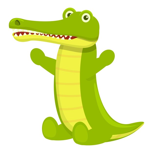 Icono de cocodrilo feliz Icono vectorial de cocod rilo feliz para el diseño web aislado en fondo blanco