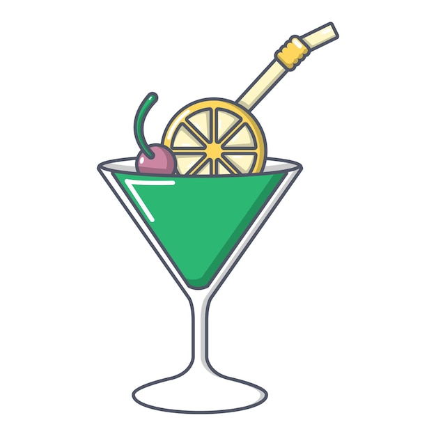 Icono de cóctel Ilustración de dibujos animados de icono de vector de cóctel para web