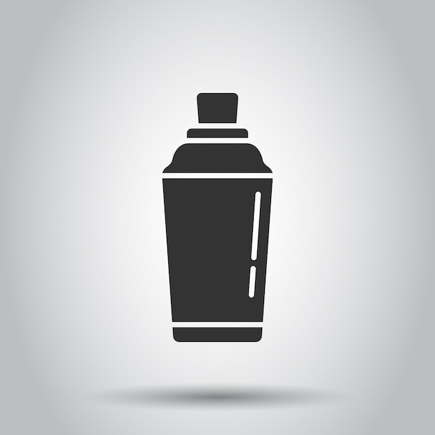 Icono de cóctel Shaker en estilo plano Ilustración de vector de botella de alcohol sobre fondo blanco aislado Concepto de negocio de bebidas de bar