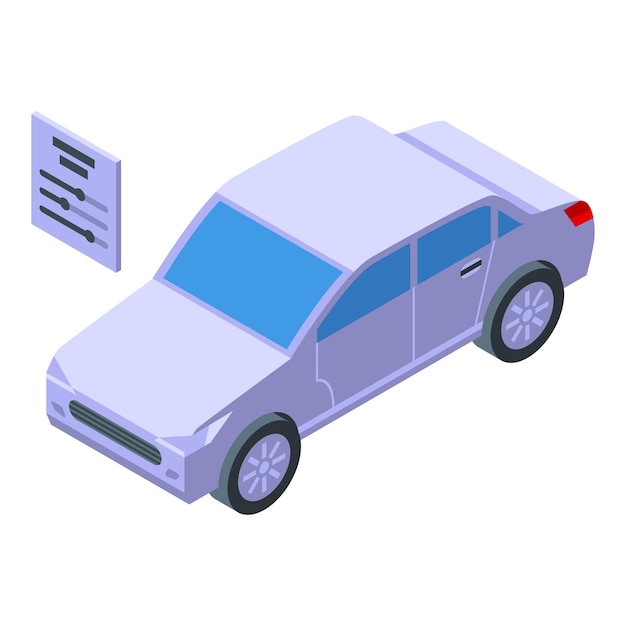 Icono de codificación de automóviles vector isométrico código de software monitor de programa