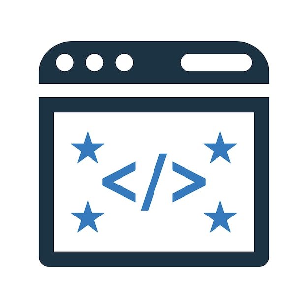 Icono de codificación de código limpio Diseño vectorial editable simple aislado en un fondo blanco