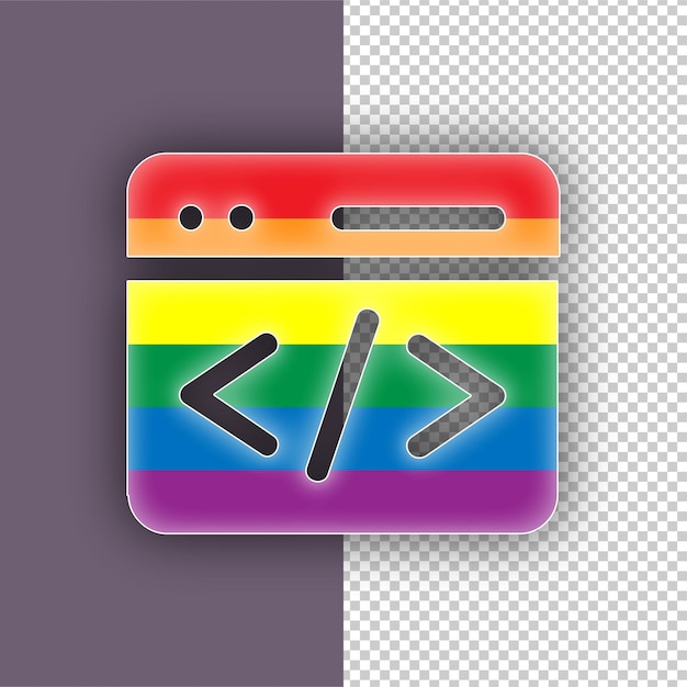 Icono de codificación del orgullo LGBTQ con fondo editable