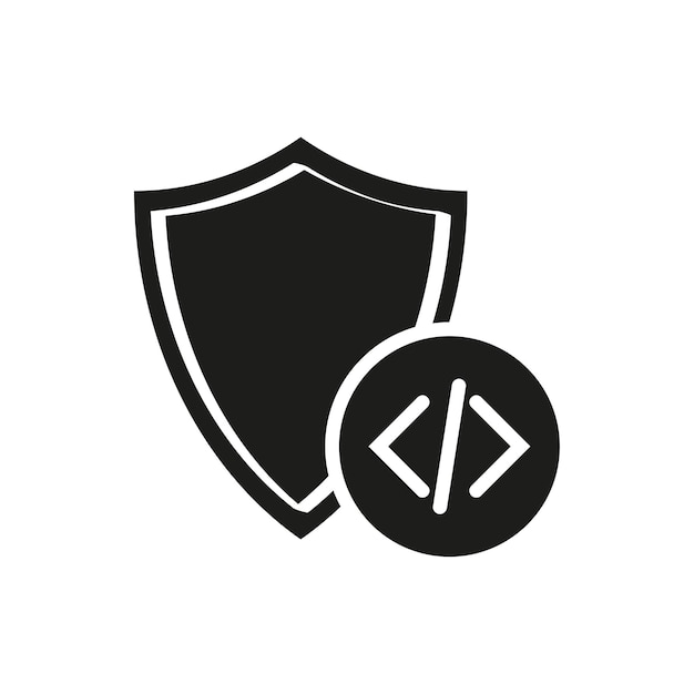Icono de codificación de programación Signo de protección de seguridad Ilustración vectorial EPS 10