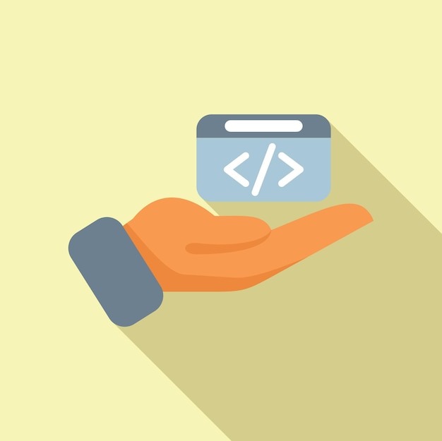 El icono del código API es un vector plano. El servidor de alojamiento de equipos es una nube de datos de Internet.