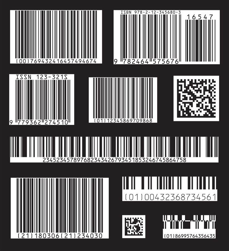 Vector ícono de código de barras conjunto de códigos de barras planos modernos se puede usar como plantilla para productos mockup vector