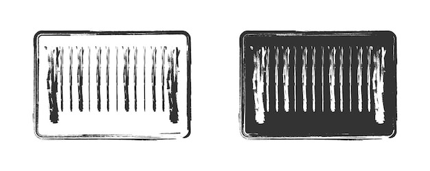 Icono de código de barras dibujado a mano Ilustración vectorial