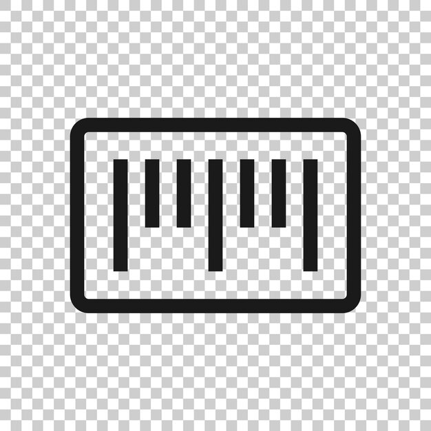 Icono de código de barras en estilo plano Ilustración de vector de distribución de productos sobre fondo blanco aislado Concepto de negocio de código de barras