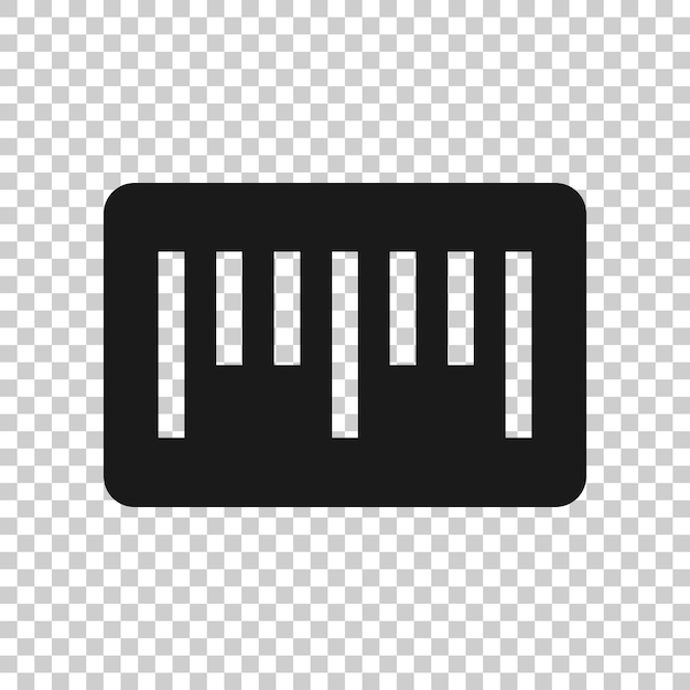 Icono de código de barras en estilo plano Ilustración vectorial de distribución de productos en fondo blanco aislado Concepto de negocio de código de barras