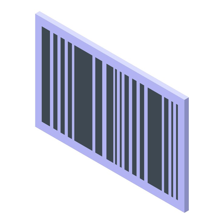 Vector icono de código de barras isométrico del icono de vector de código de barras para diseño web aislado sobre fondo blanco