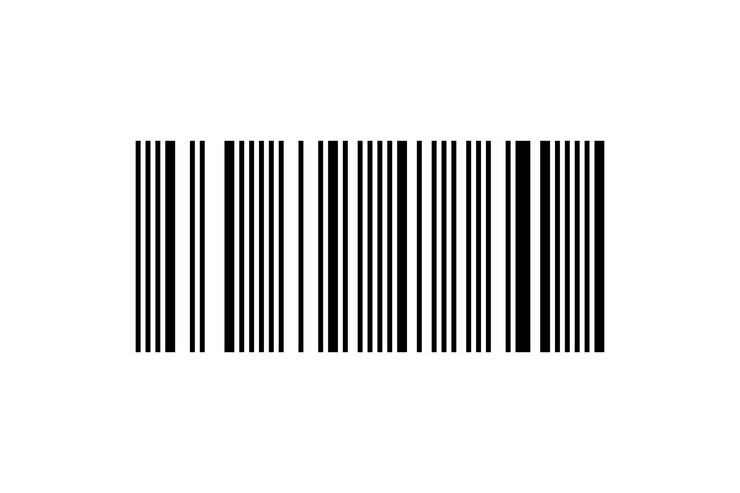 Vector icono de código de barras en negro sobre fondo blanco aislado. 10 eps vectoriales.