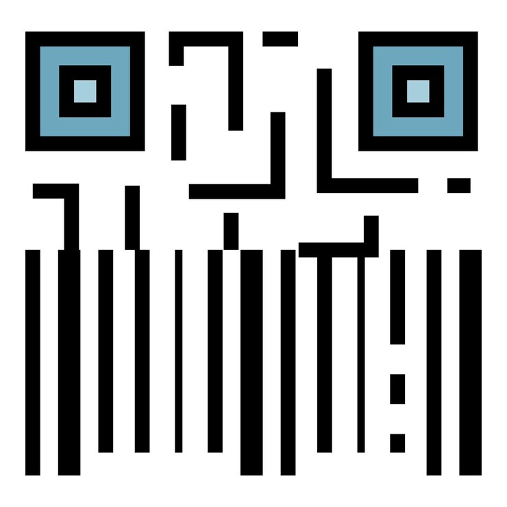 Vector icono de código de barras y qr contorno de icono de vector de código de barras y qr color plano aislado
