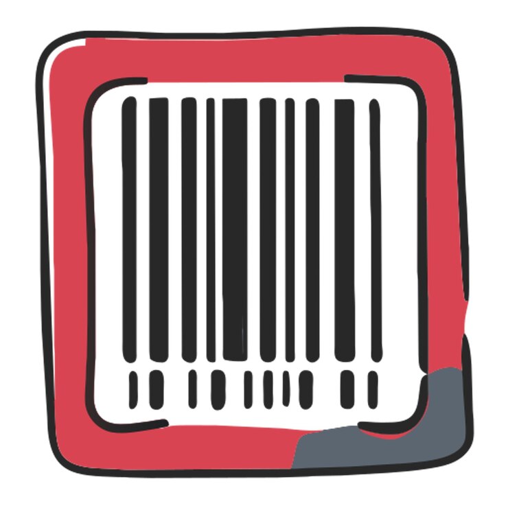 Vector icono de código de barras de relleno desigual