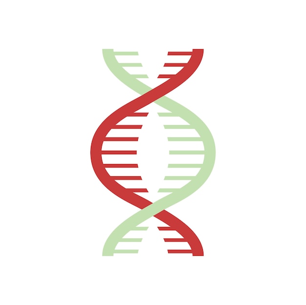 Icono de código genético aislado de molécula de ADN torcido