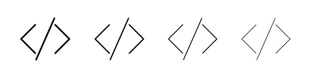 Ícono de código logotipo lineal aislado
