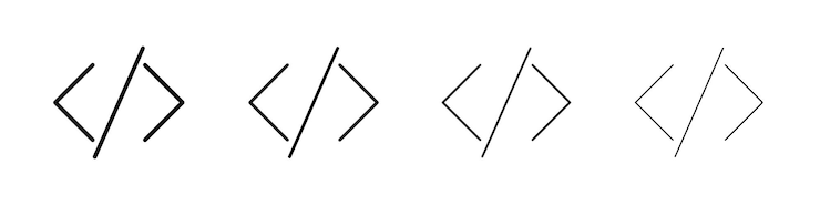 Vector ícono de código logotipo lineal aislado