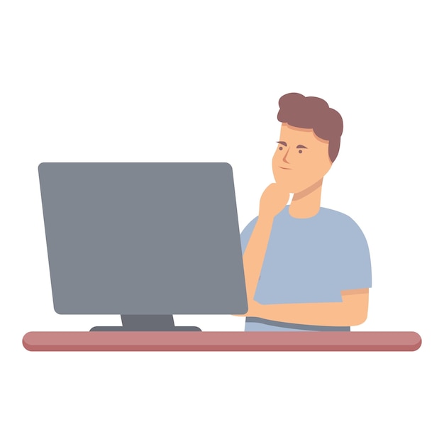 Icono de código de programación infantil vector de dibujos animados Proyecto de computadora Escuela de software