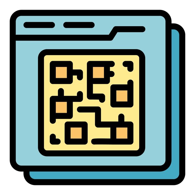 Icono de código qr Contorno código qr vector icono color plano aislado