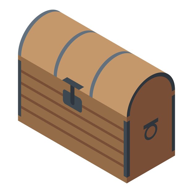 Icono de cofre de dote de mago Isométrico del icono de vector de cofre de dote de mago para diseño web aislado sobre fondo blanco